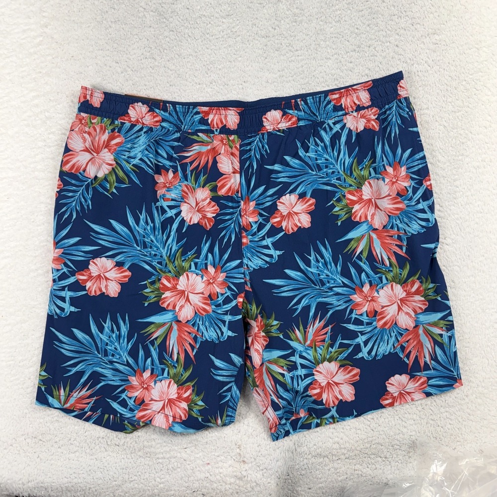 Kirkland Signature Men's Swim Shorts XXL (W38.5) Blue Floral Tropical NWT